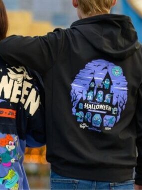 NEW! Disney Halloween Half Marathon 2024 Hooded Full Zip Jacket Black XL